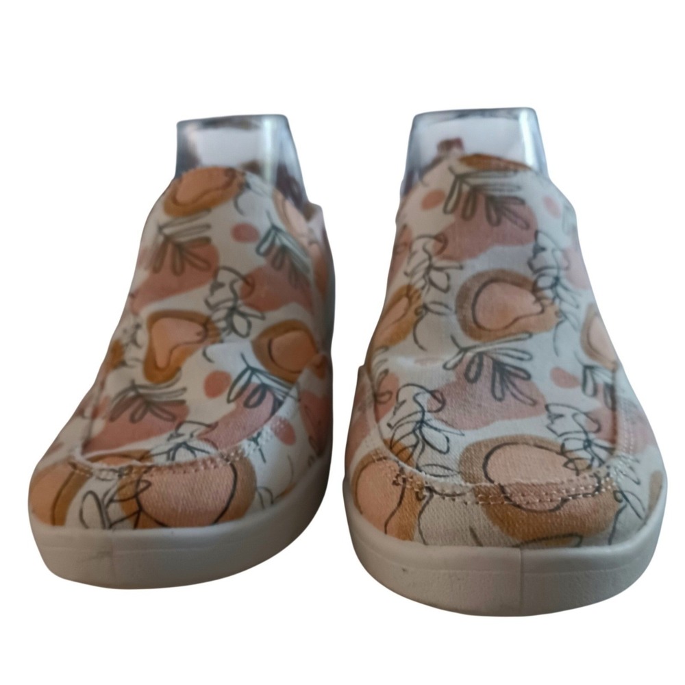 Vionic Beach Malibu Womens 8 Peach Botanical Canvas Slip On Sneakers Vegan Comfy - Picture 4 of 12